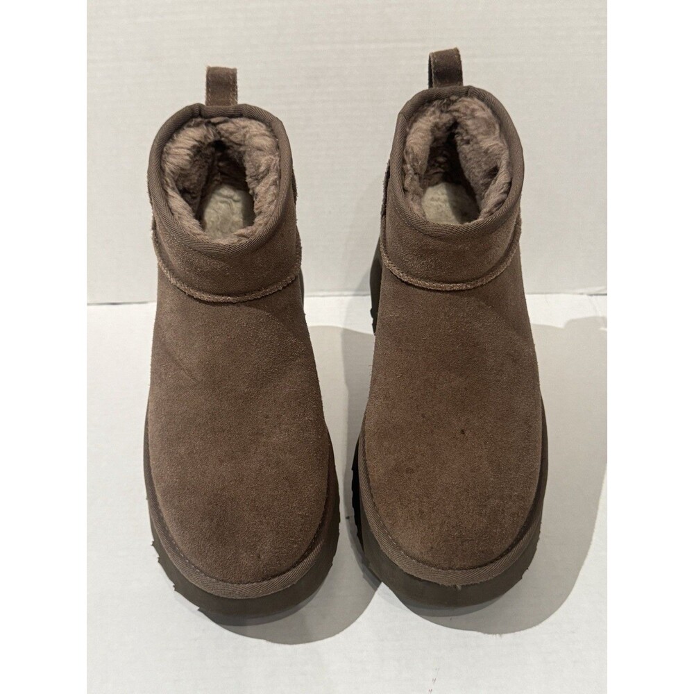 UGG Classic Ultra Mini New Heights Boot Hickory Size 10 Women’s - Picture 2 of 8